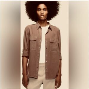 Babaton Brown Button-Up Shirt